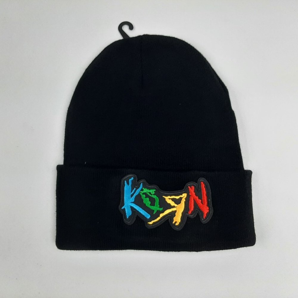Korn Rock Band Beanie Hat Skull Cap Embroidered Patch Black